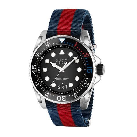 gucci watch blue and red|Gucci watch blue band.